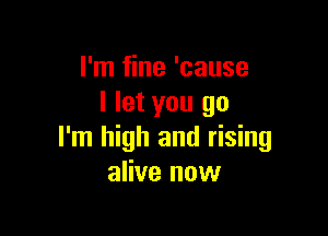 I'm fine 'cause
I let you go

I'm high and rising
alive now