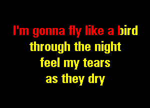 I'm gonna fly like a bird
through the night

feel my tears
as they dry