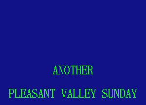 ANOTHER
PLEASANT VALLEY SUNDAY