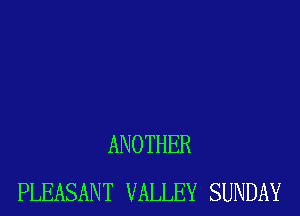 ANOTHER
PLEASANT VALLEY SUNDAY