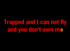 Trapped and I can not fly

and you don't own me