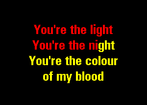 You're the light
You're the night

You're the colour
of my blood
