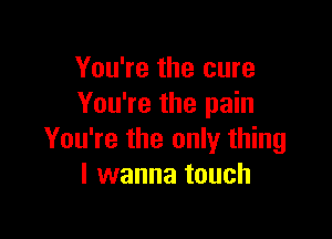 You're the cure
You're the pain

You're the only thing
I wanna touch