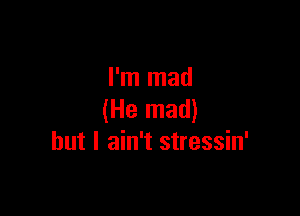 I'm mad

(He mad)
but I ain't stressin'