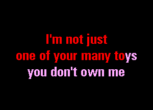 I'm not just

one of your many toys
you don't own me