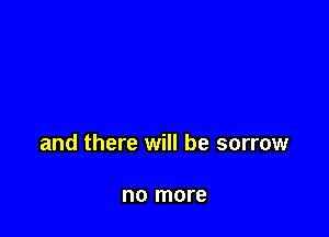 and there will be sorrow

no more