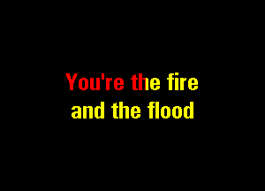 You're the fire

and the flood
