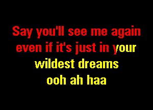 Say you'll see me again
even if it's iust in your

wildest dreams
ooh ah haa