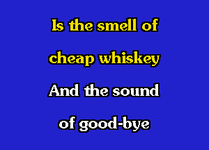 Is the smell of

cheap whiskey

And the sound

of good-bye