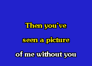 Then you've

seen a picture

of me without you