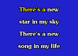 There's a new
star in my sky

There's a new

song in my life