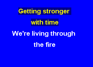 Getting stronger

with time

We're living through
the fire
