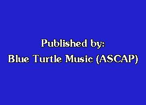 Published by

Blue Turtle Music (ASCAP)