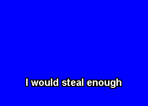 I would steal enough