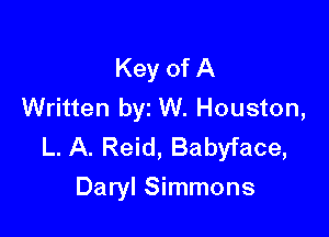 Key of A
Written by W. Houston,

L. A. Reid, Babyface,
Daryl Simmons