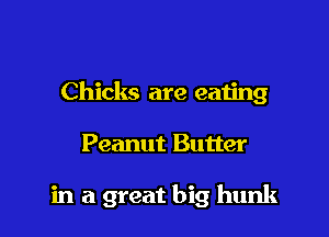 Chicks are eating

Peanut Butter

in a great big hunk