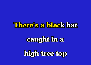 There's a black hat

caught in a

high tree top