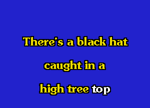 There's a black hat

caught in a

high tree top