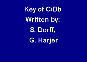Key of ClDb
Written byz
S.Dodt

G. Harjer