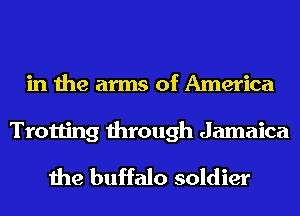 in the arms of America

Trotting through Jamaica
the buffalo soldier