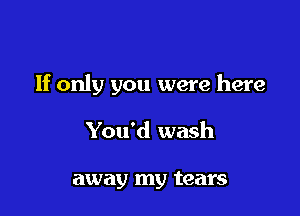 If only you were here

You'd wash

away my tears