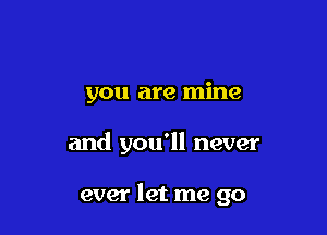 you are mine

and you'll never

ever let me go
