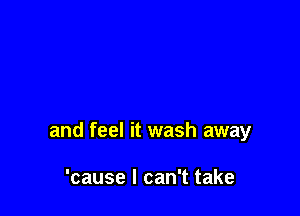 and feel it wash away

'cause I can't take