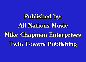 Published bgn
All Nations Music
Mike Chapman Enterprises

Twin Towers Publishing