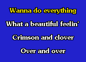 Wanna do everything
What a beautiful feelin'
Crimson and clover

Over and over