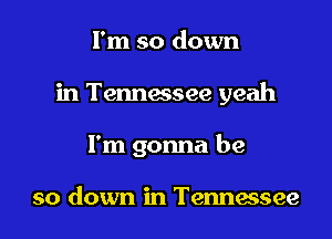 I'm so down

in Tennessee yeah

I'm gonna be

so down in Tennessee