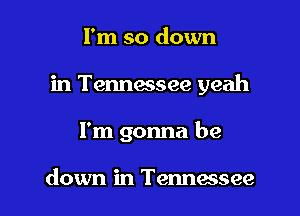 I'm so down

in Tennessee yeah

I'm gonna be

down in Tennessee