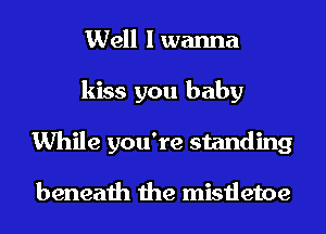 Well I wanna
kiss you baby
While you're standing

beneath the mistletoe