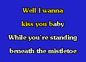 Well I wanna
kiss you baby
While you're standing

beneath the mistletoe