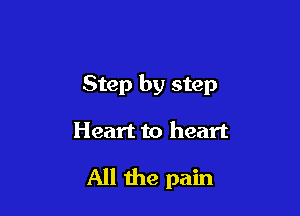 Step by step

Heart to heart

All the pain