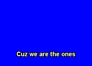 Cuz we are the ones