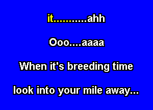 it ........... ahh
000....aaaa

When it's breeding time

look into your mile away...