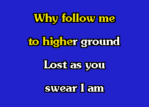 Why follow me

to higher ground

Lost as you

swear I am
