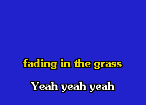 fading in the grass

Yeah yeah yeah