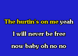 The hurtin's on me yeah
I will never be free

now baby oh no no