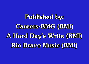 Published byz
Careers-BMG (BMI)

A Hard Day's Write (BMI)
Rio Bravo Music (BM!)