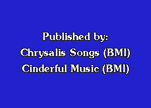 Published by
Chrysalis Songs (BMI)

Cinderful Music (BMI)