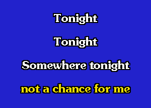 Tonight

Tonight
Somewhere tonight

not a chance for me
