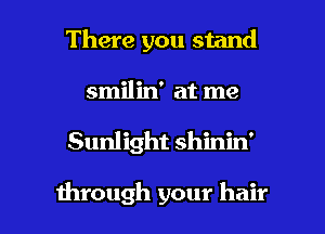 There you stand
smilin' at me

Sunlight shinin'

through your hair I