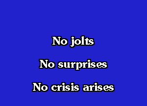 No jolts

No surprises

No crisis arises