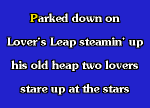 Parked down on
Lover's Leap steamin' up
his old heap two lovers

stare up at the stars