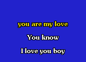you are my love

You know

I love you boy