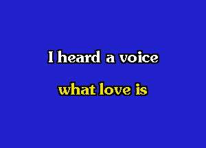 I heard a voice

what love is
