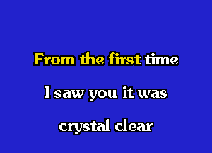 From the first time

I saw you it was

crystal clear