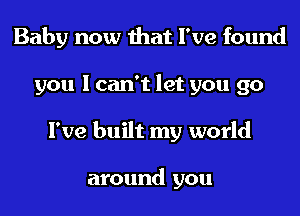 Baby now that I've found
you I can't let you go
I've built my world

around you