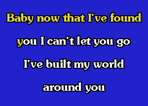 Baby now that I've found
you I can't let you go
I've built my world

around you